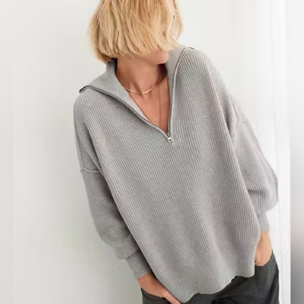 Aerie Beyond Quarter Zip Sweater
